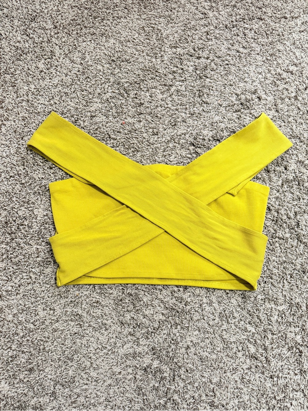 Women's Cross Wrap Crop Top in Yellow